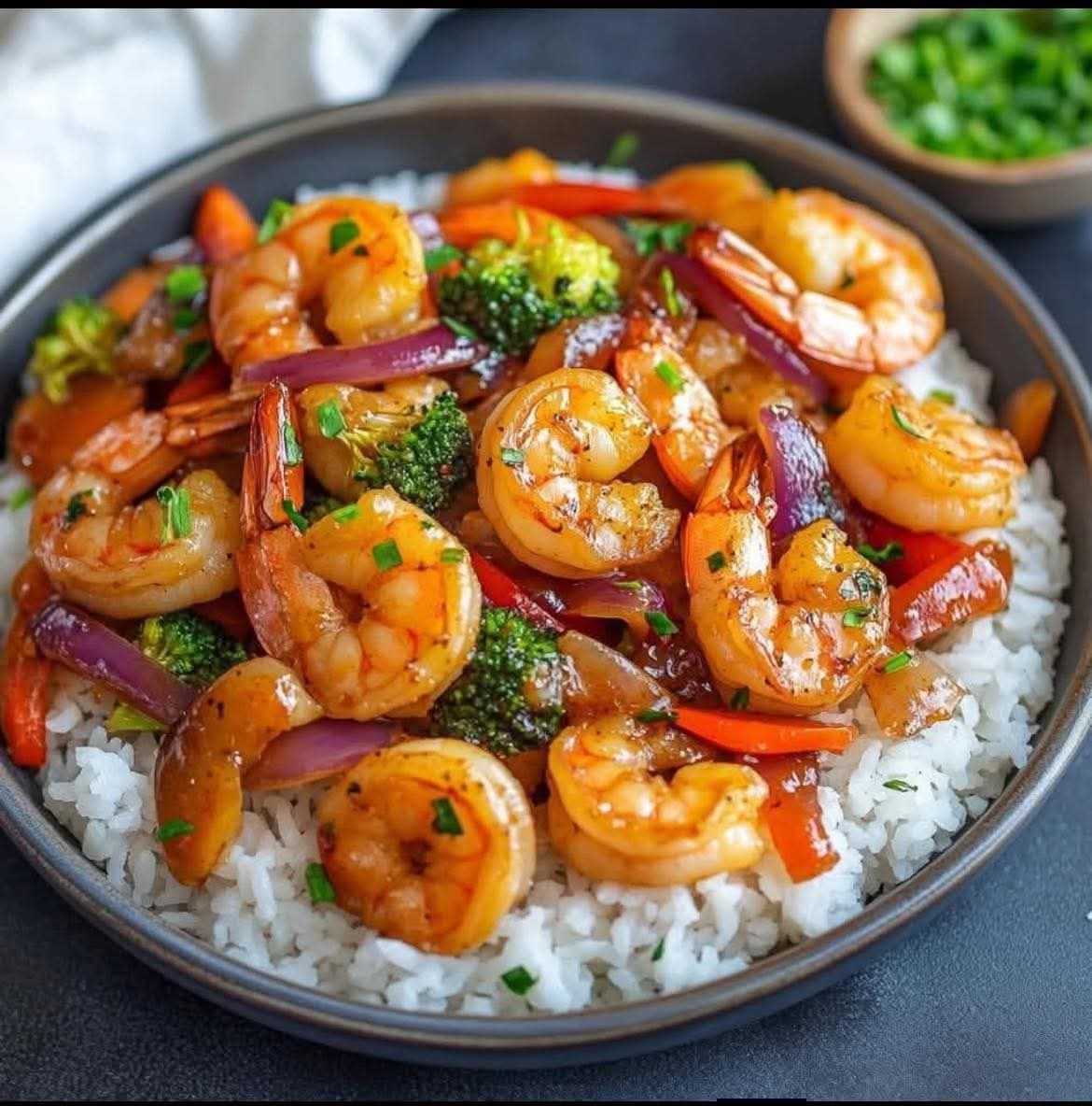 کاسه میگو Teriyaki